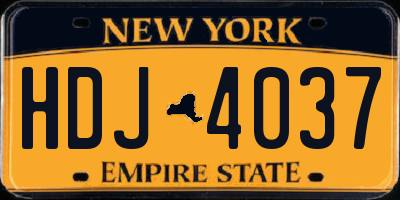 NY license plate HDJ4037
