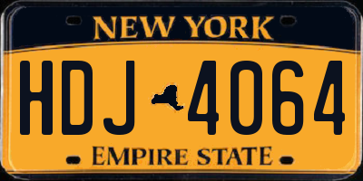 NY license plate HDJ4064