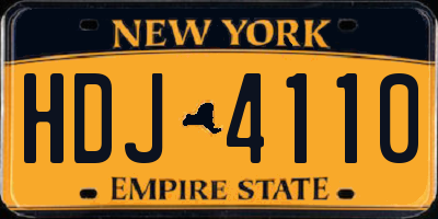 NY license plate HDJ4110
