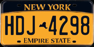 NY license plate HDJ4298