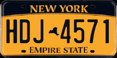 NY license plate HDJ4571