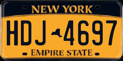 NY license plate HDJ4697