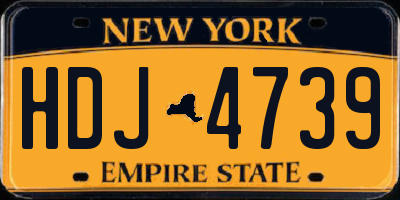 NY license plate HDJ4739