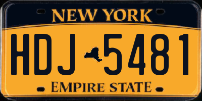 NY license plate HDJ5481