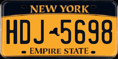 NY license plate HDJ5698