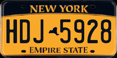 NY license plate HDJ5928