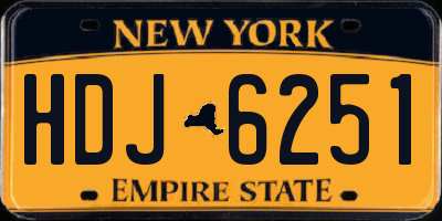 NY license plate HDJ6251
