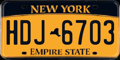 NY license plate HDJ6703
