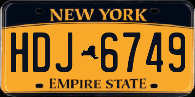 NY license plate HDJ6749