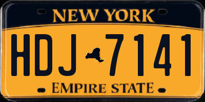NY license plate HDJ7141