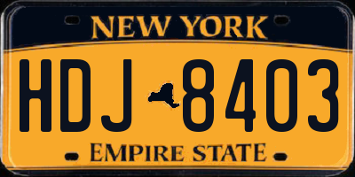 NY license plate HDJ8403