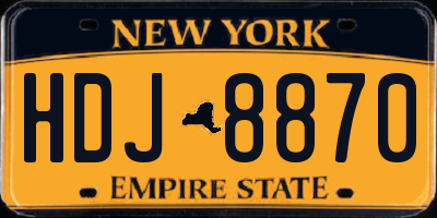 NY license plate HDJ8870