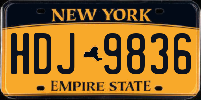 NY license plate HDJ9836