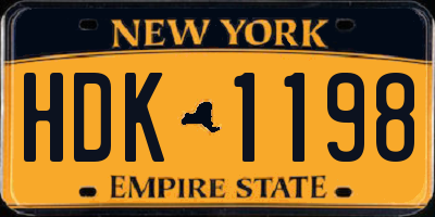 NY license plate HDK1198