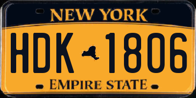 NY license plate HDK1806