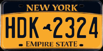 NY license plate HDK2324