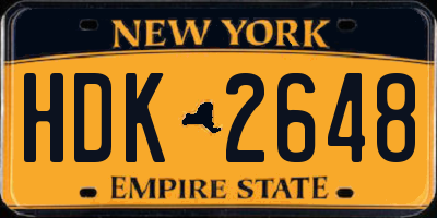 NY license plate HDK2648