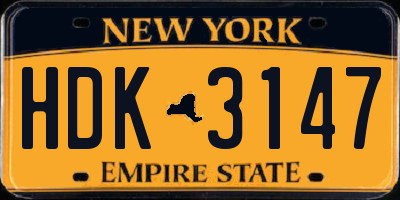 NY license plate HDK3147