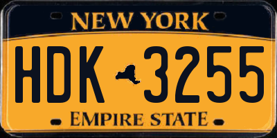 NY license plate HDK3255
