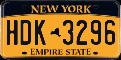 NY license plate HDK3296