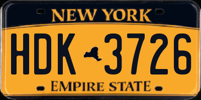 NY license plate HDK3726