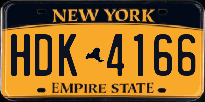 NY license plate HDK4166