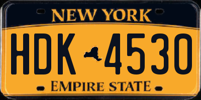 NY license plate HDK4530