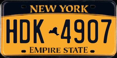 NY license plate HDK4907