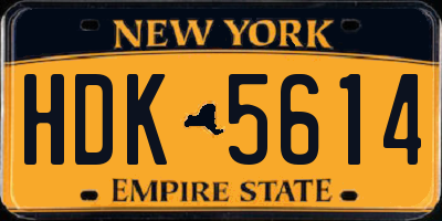 NY license plate HDK5614