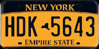 NY license plate HDK5643
