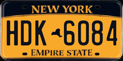 NY license plate HDK6084