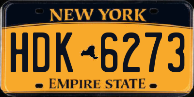NY license plate HDK6273