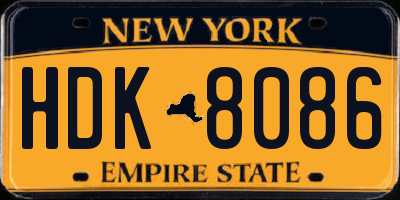 NY license plate HDK8086