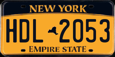 NY license plate HDL2053