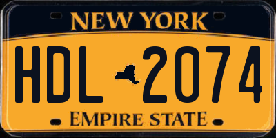 NY license plate HDL2074