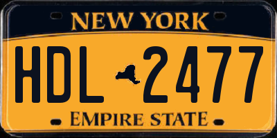 NY license plate HDL2477