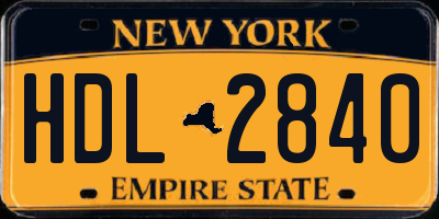 NY license plate HDL2840