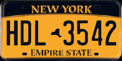 NY license plate HDL3542
