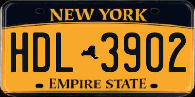 NY license plate HDL3902