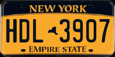 NY license plate HDL3907