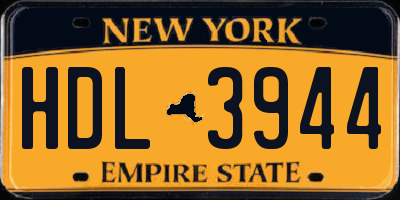NY license plate HDL3944