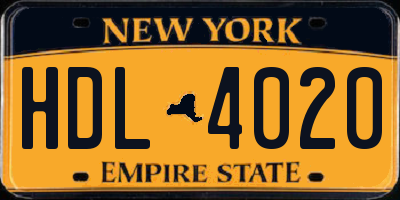 NY license plate HDL4020