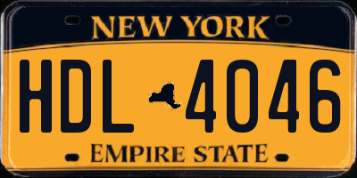 NY license plate HDL4046