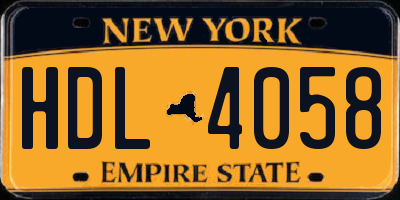 NY license plate HDL4058