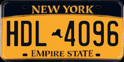 NY license plate HDL4096
