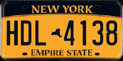 NY license plate HDL4138