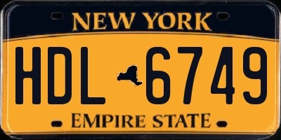 NY license plate HDL6749
