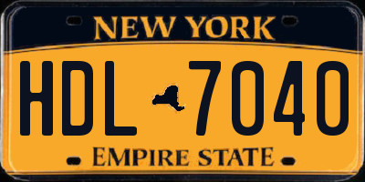 NY license plate HDL7040