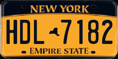 NY license plate HDL7182