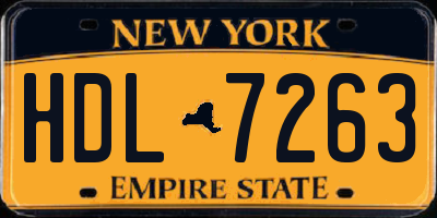 NY license plate HDL7263